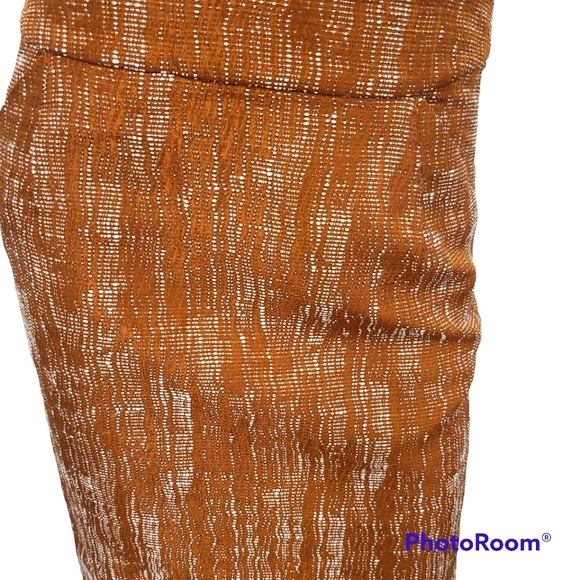 J. Crew Rust Orange Brocaid Pencil Skirt size 6 - Picture 3 of 6